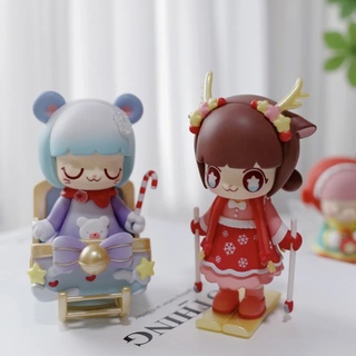 【ของแท้】กล่องสุ่ม ตุ๊กตาฟิกเกอร์ Kimmy &amp; Miki Wonderful Wish Night Series 52TOYS ของขวัญคริสต์มาส