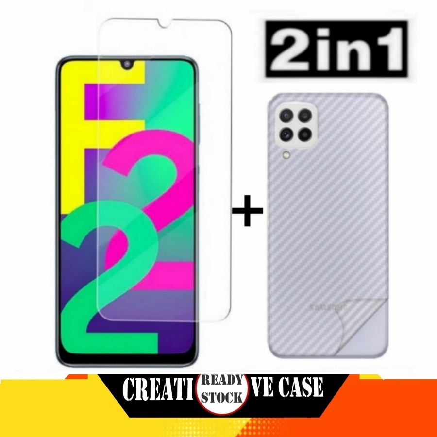 2 INC PACKAGE 1 กระจกนิรภัย SAMSUNG F22 4G ป้องกันหน้าจอ