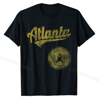 เสื้อยืดผ้าฝ้ายพรีเมี่ยม เสื้อยืดผ้าฝ้าย พิมพ์ลาย Atlanta Georgia Home Love Family 3D แนวเรโทร สไตล์วินเทจ สําหรับผู้ชาย