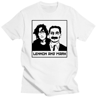 คอลูกเรือเลนนอน แอมป์ มาร์กซ์ John &amp; Amp; Groucho. เสื้อยืด พิมพ์ลาย Marx Brothers S - SillyteesS-5XL