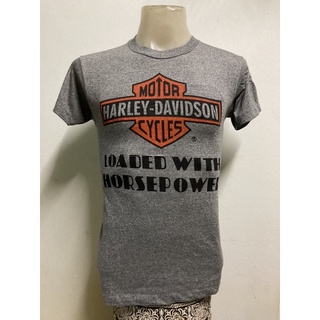 เสื้อยืด ผ้าเรยอง ลาย Harley Davidson สไตล์วินเทจ