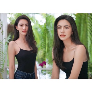 🎊mnv_shop🎊เสื้อสายสปาเกตตี ทรงคอยูผ้าเรย่อนนิ่มใส่สบาย ไม่มีฟองน้ำนะคะ ผ้าหนาไม่บางจ้า แมทช์ได้ง่ายเข้ากับทุกลุก ปัง