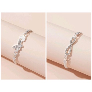 (พร้อมส่ง) สร้อยข้อมือสีเงิน ประดับจี้ Charming Bracelet