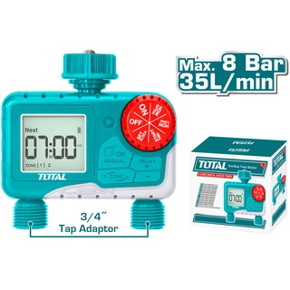 TOTAL เครื่องตั้งเวลา เปิด-ปิด น้ำ อัตโนมัติ แบบดิจิตอล รุ่น THHCQ9206 ( 2-Zone Digital Water Timer )