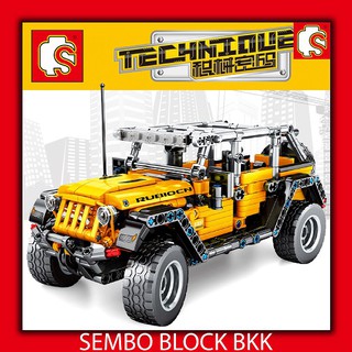 ชุดบล็อคตัวต่อ SEMBO BLOCK รถจีฟ สีเหลือง SD701601/SY8203 จำนวน 601 ชิ้น