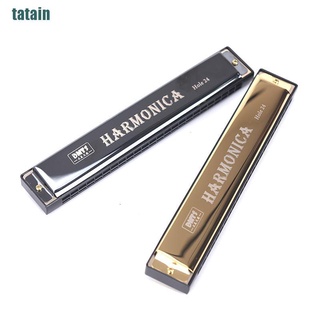 [Tatain] เครื่องเล่นฮาร์โมนิก้า 24 หลุมคีย์ C Play Harmonica Gblu