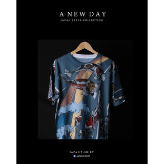 A NEW DAY 135  เสื้อสไตล์ญี่ปุ่น japan tattoo ลายปลาคราฟ Koi Fish