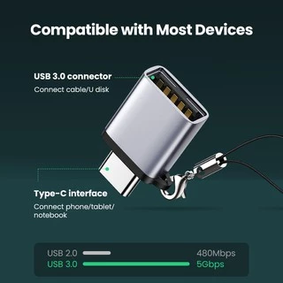 Ugreen อะแดปเตอร์ USB 3.1 Type C เป็น USB 3.0 C OTG สําหรับ Samsung Galaxy Huawei Mate Google Gopro Oneplus Htc Macbook