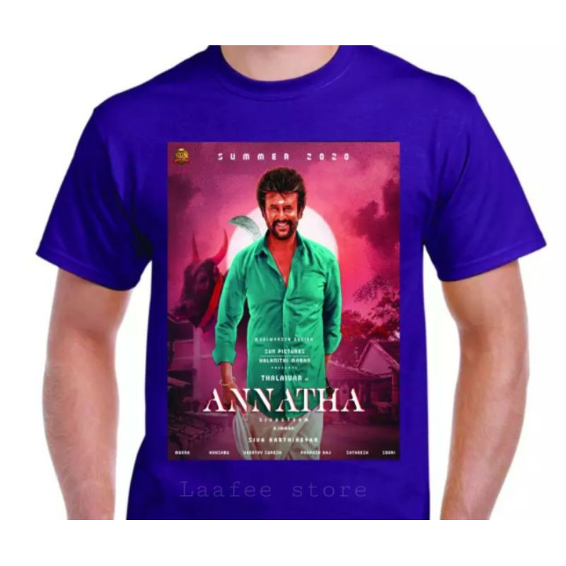 ANNATHA RAJINI MOVIE MENS ROUND NECK TSHIRT ใน TAMIL SUPER STAR แฟนและ