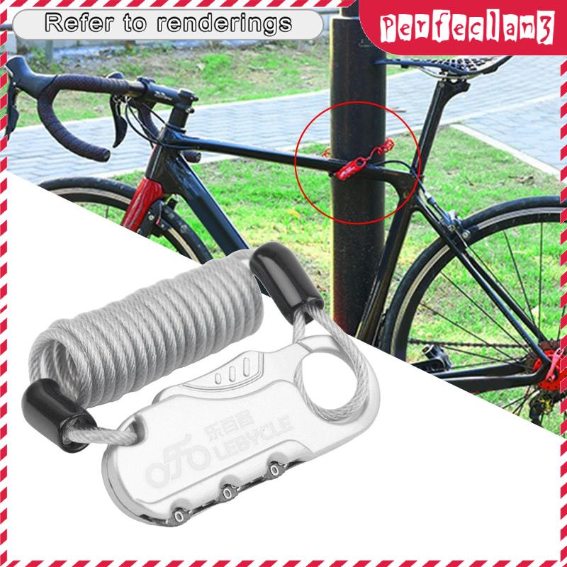 Helmet Cable Lock Password Locks for Bicycle Stroller Wheelchair #2
