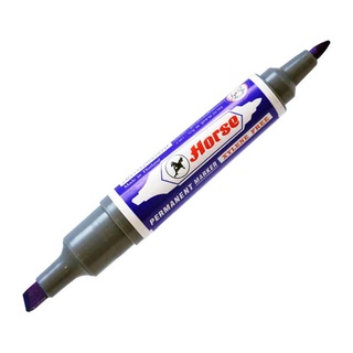 ตราม้า ปากกาเคมี 2หัว สีน้ำเงิน ยกกล่อง 12ด้าม HORSE BLUE CHEMICAL TWIN PEN DUO 2WAYS TWOWAY TWOHEAD