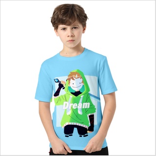 เสื้อยืดแขนสั้น พิมพ์ลายเกม Minecraft Mcyt Dream SMP 3D สําหรับเด็ก