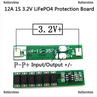 Ruisurshine❥ Lifepo4 วงจรป้องกันแบตเตอรี่ลิเธียมเหล็ก 12A 1S 3.2V