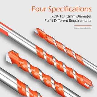 5pcs(6/6/8/10/12mm) ชุดดอกสว่านเจาะรู อเนกประสงค์ Alloy Triangle Overlord Drill Bits เจาะหินอ่อน อย่างดี เจาะอิฐ เจาะไม้