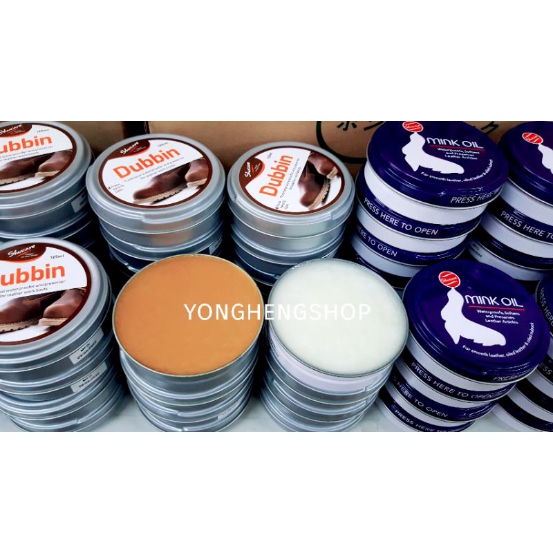 🔥แพ็คคู่🔥Minkoil+Dubbin ครีมบำรุงหนัง ไขปลาวาฬ 125 ml. น้ำยาขัดรองเท้า เคลือบเงาหนัง ฟื้นฟูหนังกลับสู่สภาพใหม่