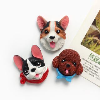 สร้างสรรค์น่ารัก Corgi สุนัขตุ๊กตาหัวแม่เหล็กตู้เย็นแม่เหล็กแม่เหล็กตู้เย็นตกแต่งบ้านแม่เหล็กสติกเกอร์ข้อความ