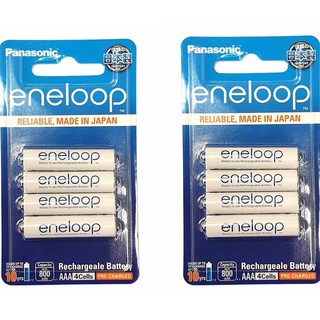 ถ่านชาร์จ Panasonic Eneloop AAA up to 800 mAh แพคพลาสติก 8 ก้อน ของแท้