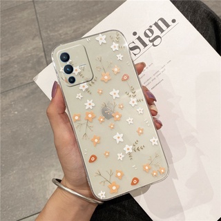 Ready Stock เคส Handphone Case VIVO V23 V23E Y76 X70 Pro 5G Fashion Romantic Small Flowers Transparent Cover Silicagel Softcase Shockproof Casing VivoV23 5G เคสโทรศัพท์