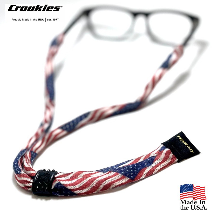 สายคล้องแว่นตา Croakies รุ่น Print Suiters XL USA Flag