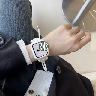 สาย เชือก นาฬิกาข้อมือ ผ้า สาย Watch 7 สาย watch 7 6 5 4 3  มาใหม่ พร้อมส่ง ใสง่าย  44 มม.45มม.41มม.40มม