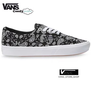 VANS ERA COMFYCUSH PAISLEY BLACK TRUE WHITE SNEAKERS สินค้ามีประกันแท้