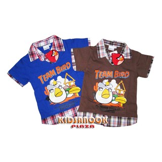 [แท้]AG65 เสื้อ Angry Birds ผ้า cotton ลายสกรีน คอเชิ้ต (ลิขสิทธิ์ประเทศไทย) ผ้ายืด เนื้อดี ใส่สบาย