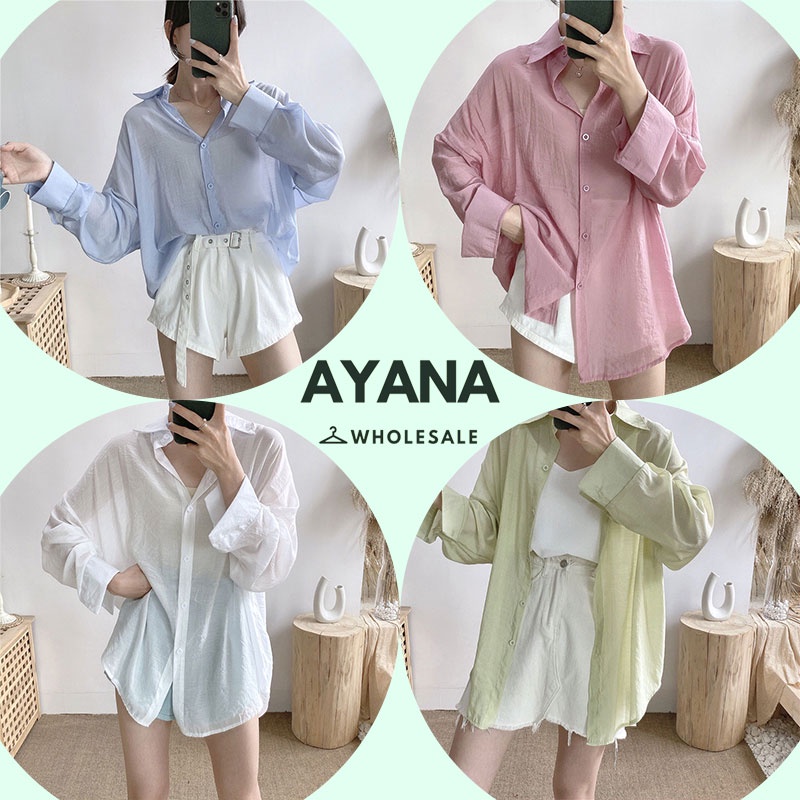 เสื้อเชิ้ตแขนขาวผ้าบาง มีหลากสี