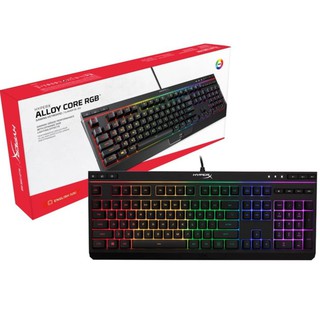 Keyboard HyperX Alloy Core RGB Membrane คีย์บอร์ดไฟ rgb ราคาสบายกระเป๋า คีย์บอร์ดไฟเสียงกดไม่ดัง  ประกันศูนย์ 2 ปี