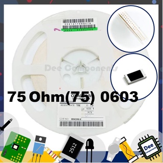 75Ohm (75) 0603 ±1% 100 mW ±200ppm/°C 0603 F750JT5E Uni-Ohm 1-A2-8 (ขายยกแพ็ค 1 แพ็ค มี 100 ชิ้น)