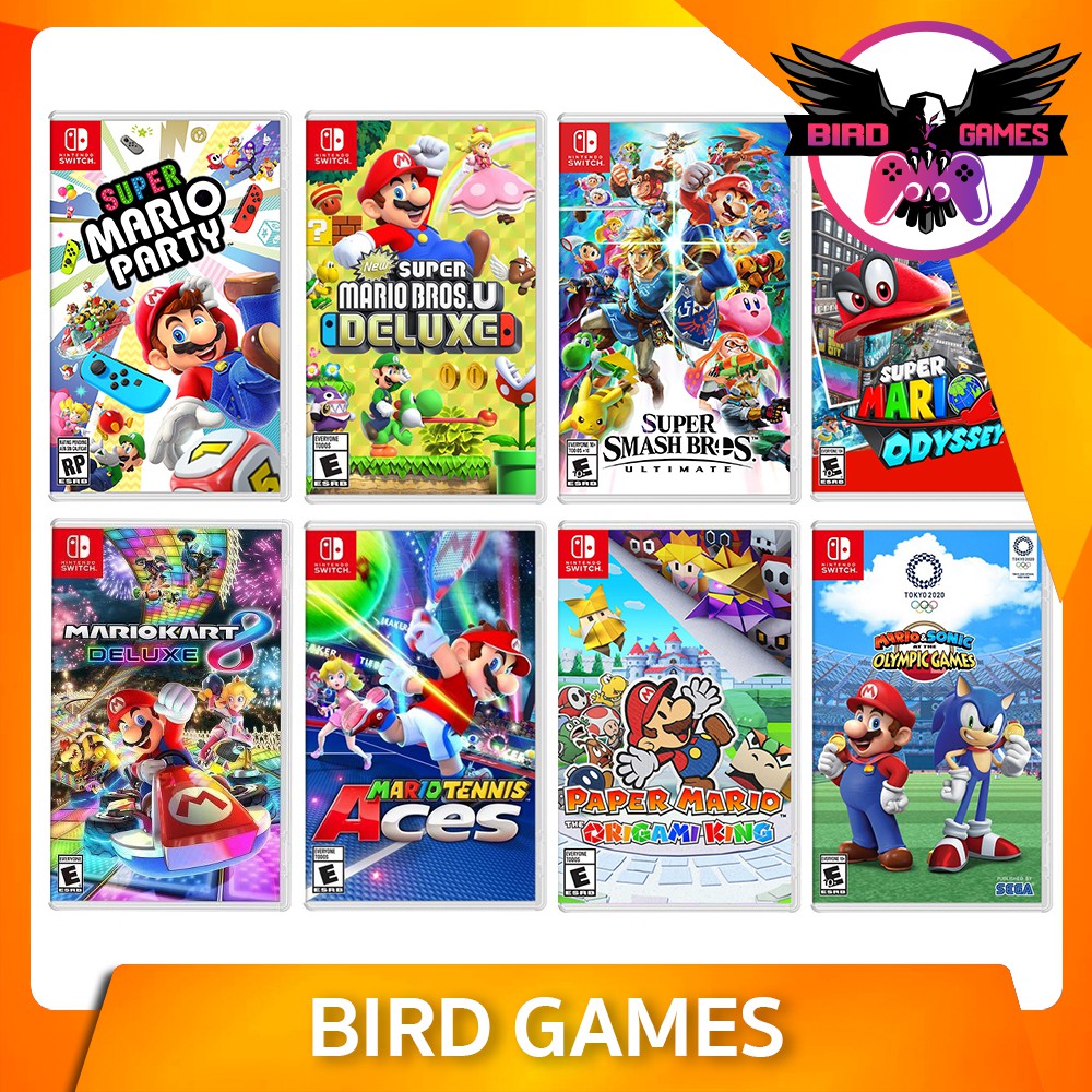 Nintendo Switch : Mario Tennis , Kart 8 , Paper , Sonic Olympic , Bros U Deluxe , party , Odyssey , Super Smash Bros