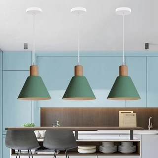 Nordic ไม้จี้ไฟ Vintage โมเดิร์น LED โคมไฟแขวนสำหรับห้องนั่งเล่นห้องครัวบ้าน Loft อุตสาหกรรม Decor โคมไฟ