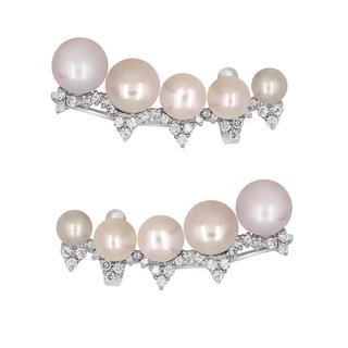 A.CEMI Bridget Pearl Ear Climber มุกแท้ ต่างหูมุกแท้ ต่างหูเงินแท้ ชุบทอง 18K