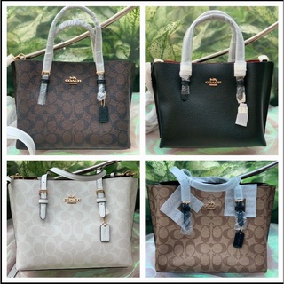 💚แท้💯 พร้อมส่ง💚กระเป๋าถือ COACH C4250 MOLLIE TOTE 25 IN SIGNATURE CANVAS