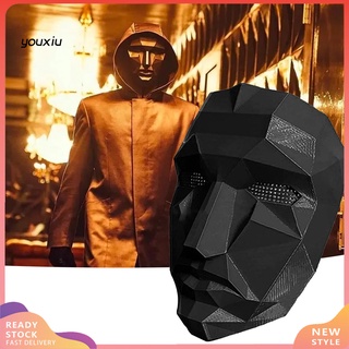 Youxiu หน้ากาก รูปปลาหมึก 3D สีดํา สไตล์เกาหลี สําหรับเล่นเกม ฮาโลวีน TV Series Boss