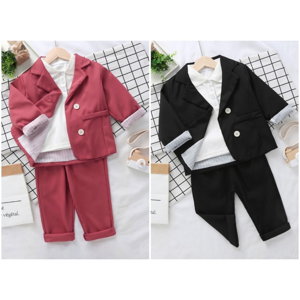 ไซส์90-140 ชุดสูท2ชิ้น (เสื้อสูท+กางเกง)