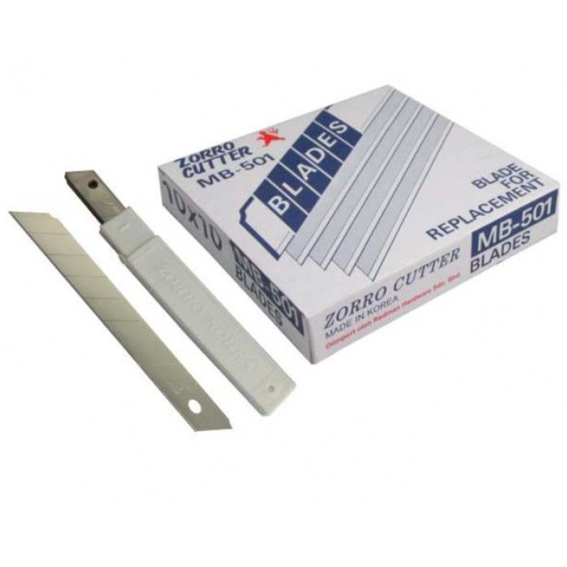 ใบมีดคัตเตอร์ zorro MB-301 (S) MB-501 (L) CBE 9 มม. 18 มม.