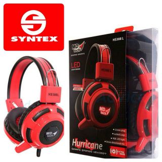 หูฟัง สเตอริโอ MD TECH รุ่น Hurricane HS388L สีแดง