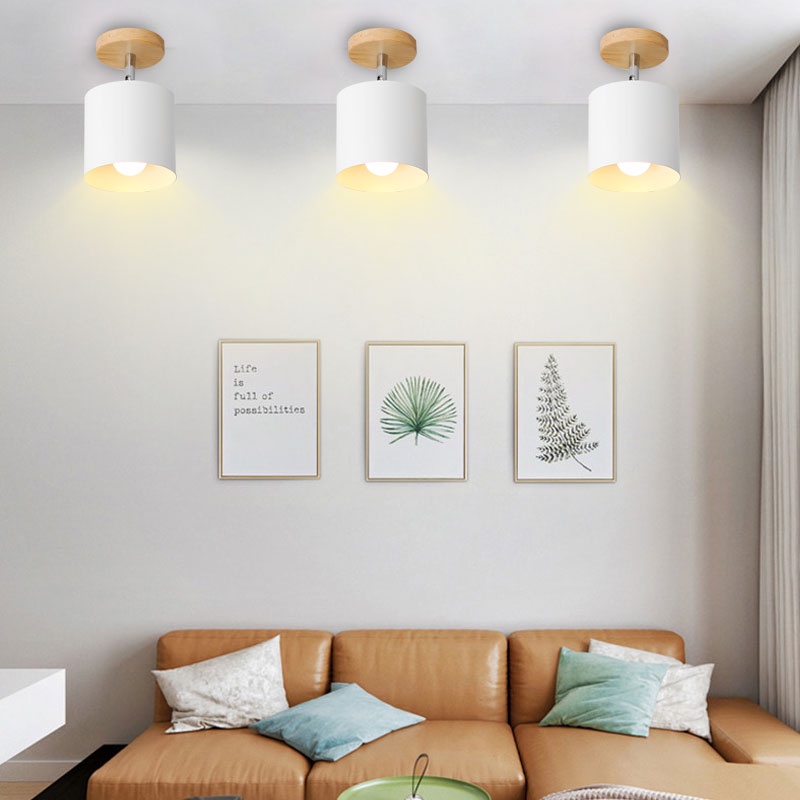 Nordic ห้องนอนโคมไฟเพดานโมเดิร์น Minimalist Creative 180 ° หมุนได้ห้องนั่งเล่นห้องนอนระเบียงระเบียงทางเดินโคมไฟ รูปที่ 3