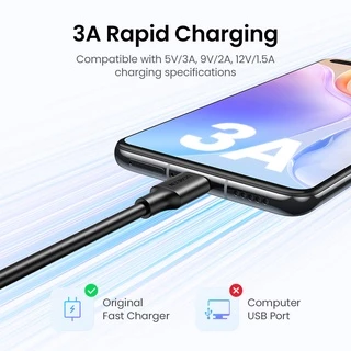 UGREEN สายชาร์จเร็ว USB ประเภท C กำลังไฟ 3A สำหรับ Samsung Galaxy S10 S10e S10 Plus S9 S8 S8+ Note 9 8