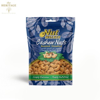 นัท วอล์คเกอร์ มะม่วงหิมพานต์อบกรอบ 160 ก. Nut walker Roasted Unsalted Cashew Nuts 160 g