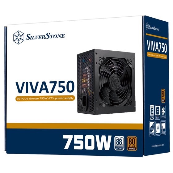 Silverstone Viva750 80 PLUS Gold 750W ATX พาวเวอร์ซัพพลาย สีดำ