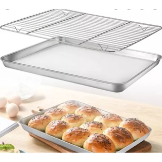 ตะแกงพักเค้ก ตะแกงพักของทอด Cooling Rack ตะแกงพักขนม ขนาด 26x19.5 cm  ตะแกรงสแตนเลส ตะแกรงพักขนม ตะแกรงพักทอด T1906