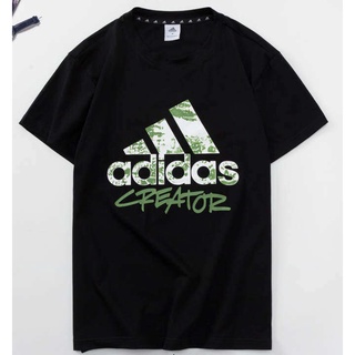 เสื้อยืดสีขาวOriginal Adidas ใหม่ฤดูร้อนกีฬาวิ่งฟิตเนสการออกกำลังกายแฟชั่นลำลองแขนสั้นแฟชั่นกราฟิกเสื้อยืดคอลูกเรือ