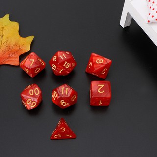 ลูกเต๋า polyhedral d 20 d 12 2 xd 10 d 8 d 6 d 4 จํานวน 7 ชิ้น