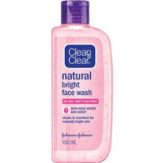 Clean &amp; Clear Natural Bright Face Wash คลีน แอนด์ เคลียร์ เนเชอรัล ไบรท์ เฟซ วอช 100ml.