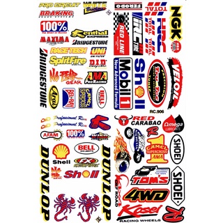 สติกเกอร์แต่งรถ ติดรถยนต์ รถมอเตอร์ไซค์ หมวกกันน็อค โลโก้ สปอนเซอร์ Racing sticker Sponsor ขนาด 27 x 18 cm ST174