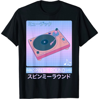 เสื้อยืด พิมพ์ลาย Vaporwave Record Player ยุค 80s สไตล์ญี่ปุ่นย้อนยุค