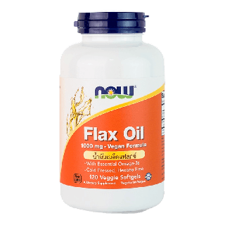 Now Foods Flax Seed Oil 1000 mg, 120 Vegan Formula Veggie Softgels น้ำมันเมล็ดแฟลกซ์ ลนิน