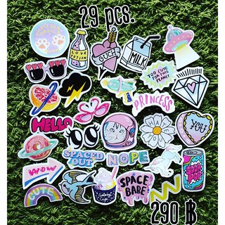 สติ๊กเกอร์ติดกระเป๋าเดินทาง🌈สีชมพู สติกเกอร์น่ารัก