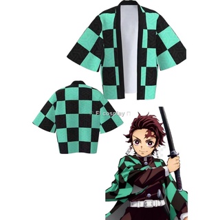 ❤️ราคาโรงงาน!พร้อมส่งจากส่งฟรี พร้อมส่ง เสื้อคลุมดาบพิฆาตอสูร Demon Slayer Kimetsu No Yaiba Cosplay เสื้อทันจิโร่ เสื้อช